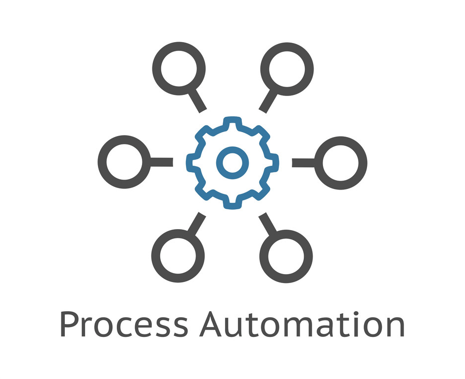 process automation icon business concept flat vector 6268983